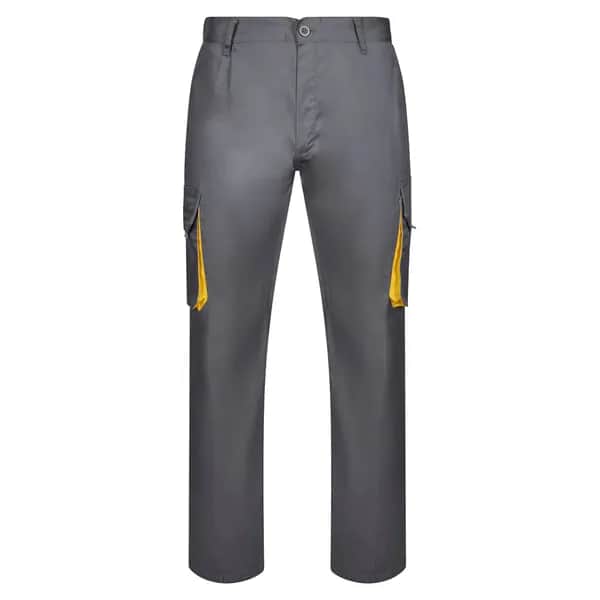 Zweifarbige Twill-Hose mit mehreren Taschen (200 g/m²), aus Baumwolle (35 %) und Polyester (65 %) - VL HYPNOS - Grau