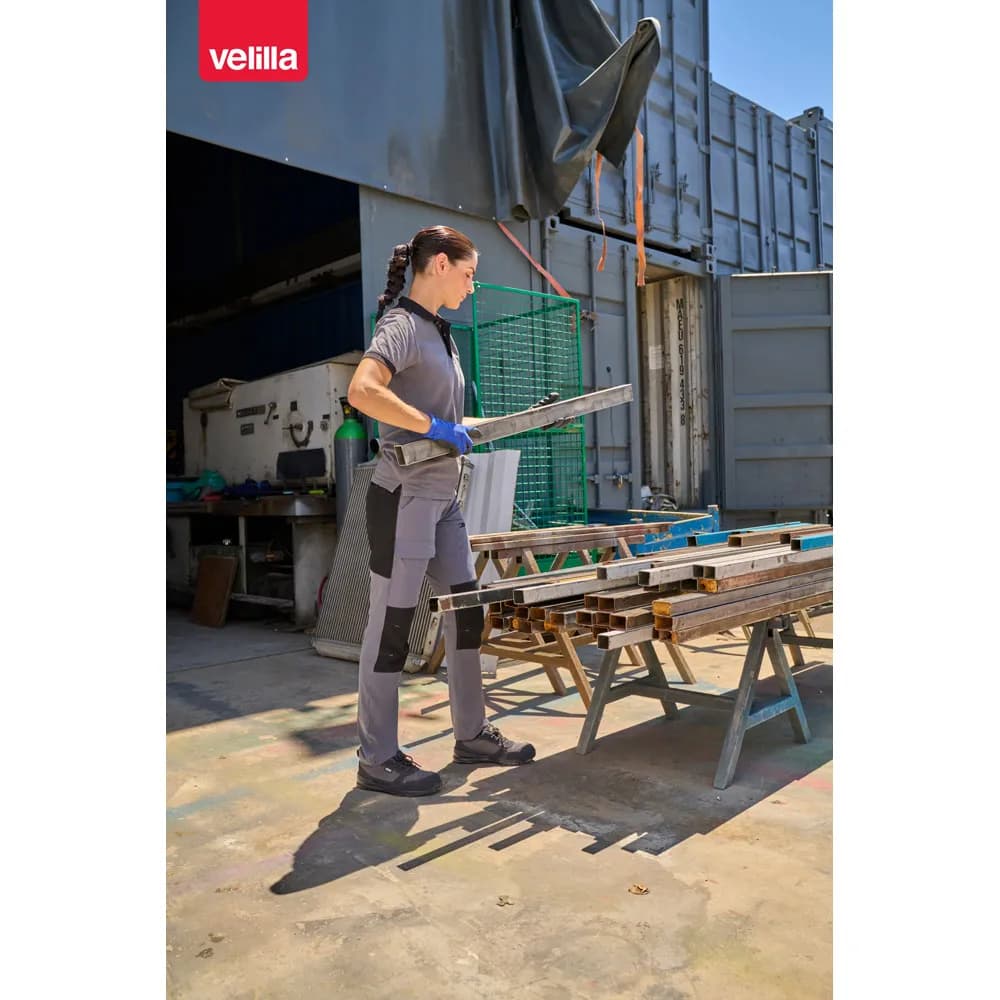 Zweifarbiges Stretch-Piqué-Poloshirt (200 g/m²) mit kurzen Ärmeln, aus Polyester (96 %) und Elastan (4 %) - VL VELES - Blau