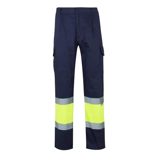 Zweifarbige Hose aus Twill (210 g/m²), gefüttert, mit mehreren Taschen, aus Baumwolle (20%) und Polyester (80%) - VL ATHENA - Marineblau