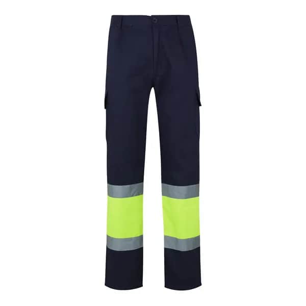 Zweifarbige Twill-Hose mit mehreren Taschen (210 g/m²), aus Baumwolle (20%) und Polyester (80%) - VL POSEIDON - Marineblau