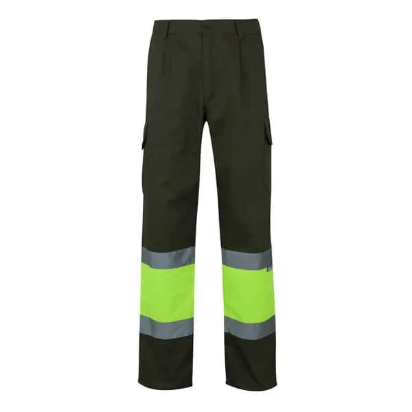 Zweifarbige Twill-Hose mit mehreren Taschen (210 g/m²), aus Baumwolle (20%) und Polyester (80%) - VL POSEIDON - Khaki