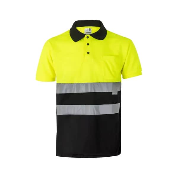 Zweifarbiges Poloshirt im Bird-Eye-Design (160g/m²) mit kurzen Ärmeln, aus Polyester (100%) - VL CUPID - Schwarz