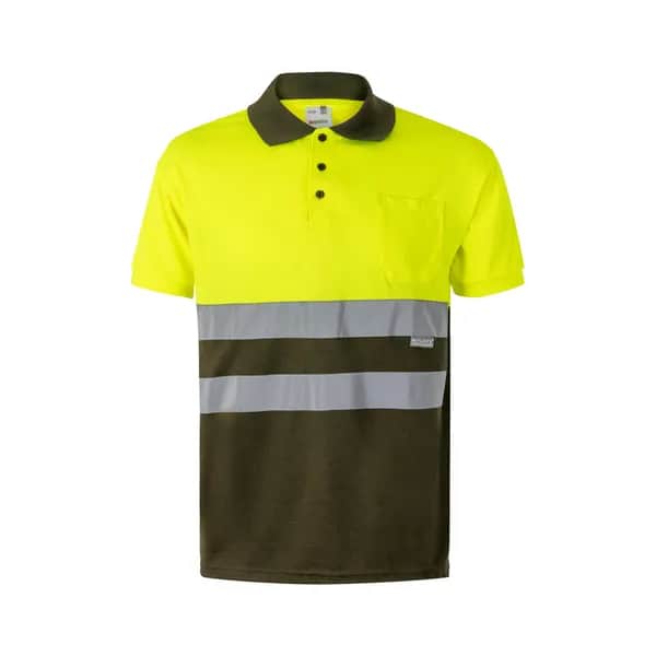 Zweifarbiges Poloshirt im Bird-Eye-Design (160g/m²) mit kurzen Ärmeln, aus Polyester (100%) - VL CUPID LARGE - Khaki