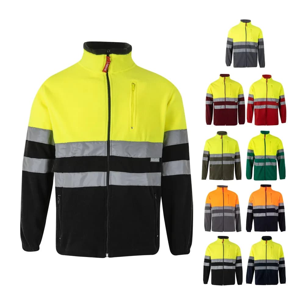 Zweifarbige Fleecejacke (280g/m²), aus Polyester (100%) - VL EROS - Schwarz