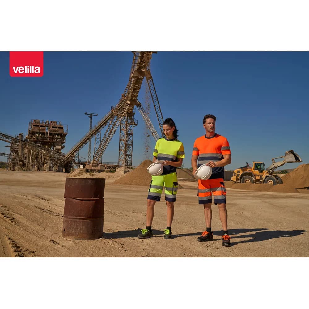 Zweifarbiges technisches T-Shirt mit Bird-Eye-Design (140 g/m²), aus Polyester (100%) - VL BRAHMA - Marineblau