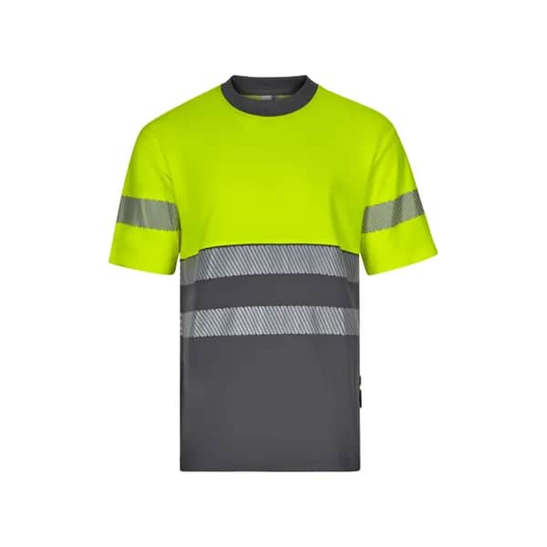 Zweifarbiges T-Shirt aus Piqué (150 g/m²), aus Baumwolle (55 %) und Polyester (45 %) - VL BASTET - Grau