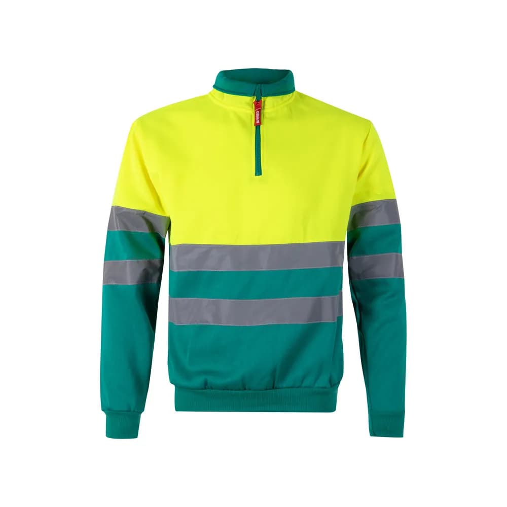 Zweifarbiges Sweatshirt (300g/m²) aus Polyester-Fleece (100%) - VL THOR - Grün
