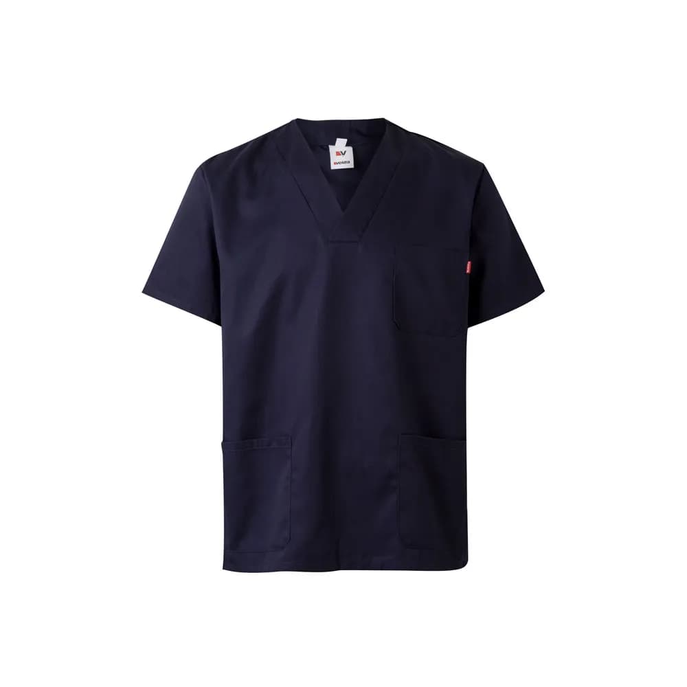 Tunika aus Twill (190g/m²) mit kurzen Ärmeln, aus Polyester (65%) und Baumwolle (35%) - VL ILLAPA - Blau