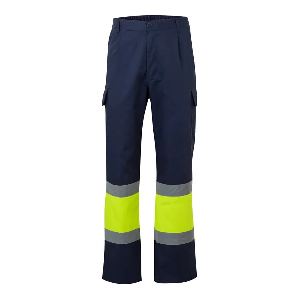 Zweifarbige Hose aus Twill (190g/m²), Baumwolle (20%) und Polyester (80%) - VL ARTEMIS - Marineblau