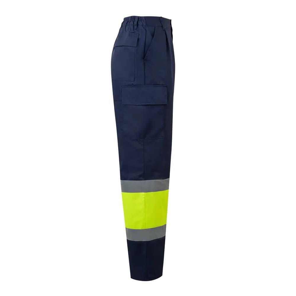Zweifarbige Hose aus Twill (190g/m²), Baumwolle (20%) und Polyester (80%) - VL ARTEMIS - Marineblau