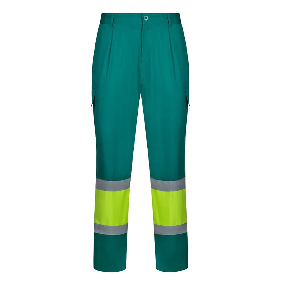 Zweifarbige Hose aus Twill (190g/m²), Baumwolle (20%) und Polyester (80%) - VL ARTEMIS - Grün
