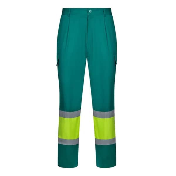 Zweifarbige Hose aus Twill (190g/m²), Baumwolle (20%) und Polyester (80%) - VL ARTEMIS - Grün