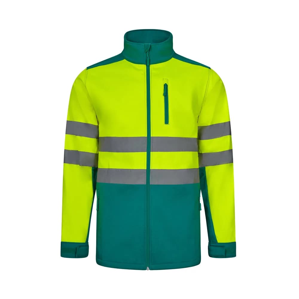 Zweifarbige Softshell-Jacke (280 g/m²) aus Polyester (96 %) und Elastan (4 %) - VL HESTIA - Grün