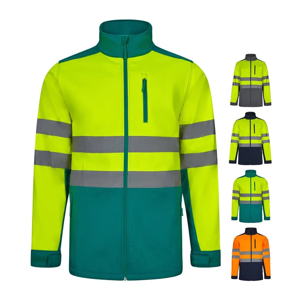 Zweifarbige Softshell-Jacke (280 g/m²) aus Polyester (96 %) und Elastan (4 %) - VL HESTIA - Marineblau