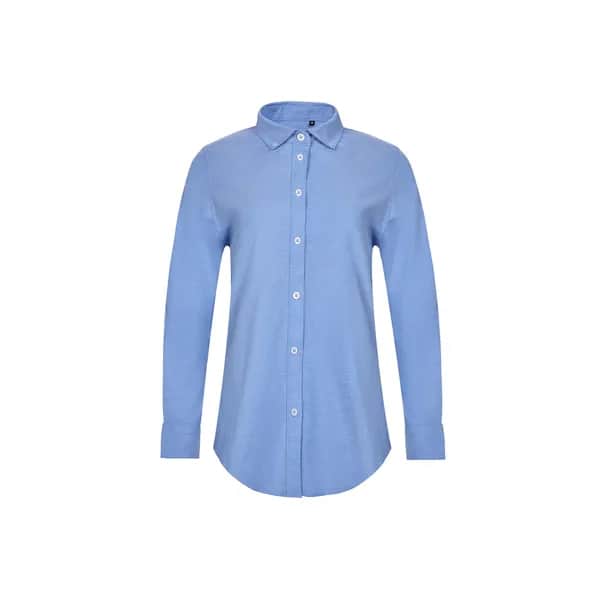 Hemd Oxford (180 g/m²) für Damen, aus Baumwolle (50 %), Polyester (45 %) und Elasthan (5 %) - VL PRITHVI WOMEN - Blau