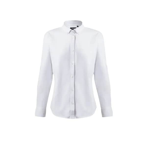 Hemd Oxford (180 g/m²) für Damen, aus Baumwolle (50 %), Polyester (45 %) und Elasthan (5 %) - VL PRITHVI WOMEN - Weiß