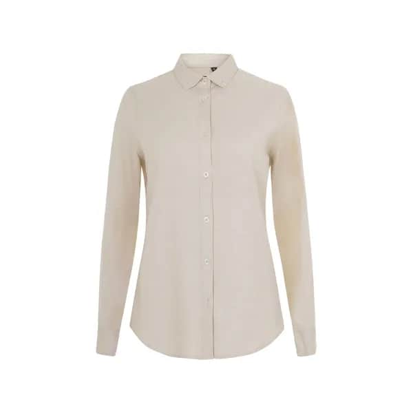 Hemd Oxford (180 g/m²) für Damen, aus Baumwolle (50 %), Polyester (45 %) und Elasthan (5 %) - VL PRITHVI WOMEN - Naturhell