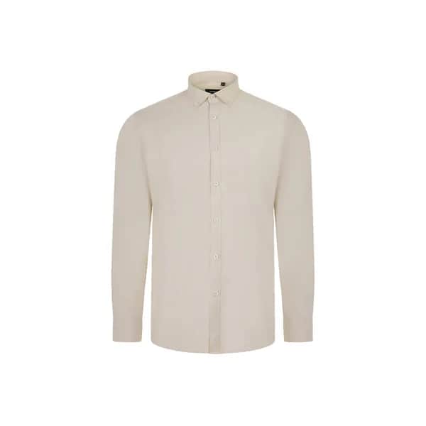 Hemd Oxford (180 g/m²) für Herren, aus Baumwolle (50 %), Polyester (45 %) und Elasthan (5 %) - VL PRITHVI MAN - Naturhell