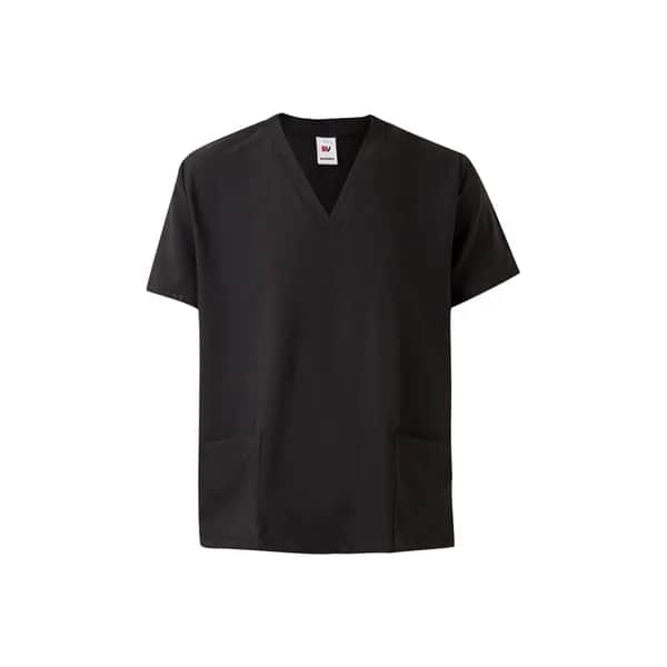 Kurzarm-Tunika (140 g/m²), aus 100 % Mikrofaser - VL FLORA - Schwarz