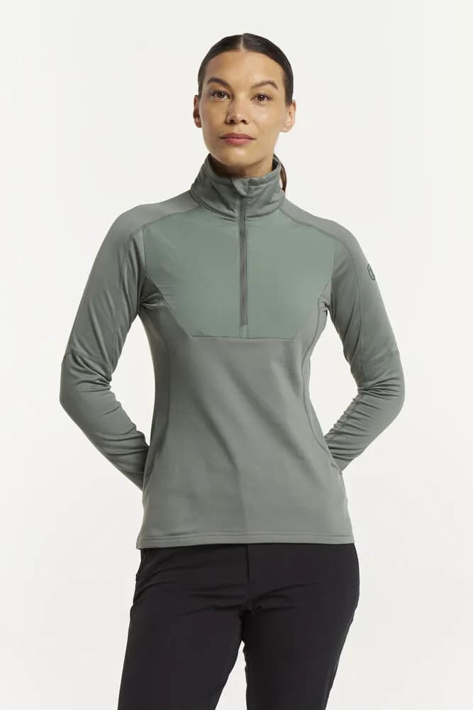 TXlite Windblock Halfzip Women - Graugrün