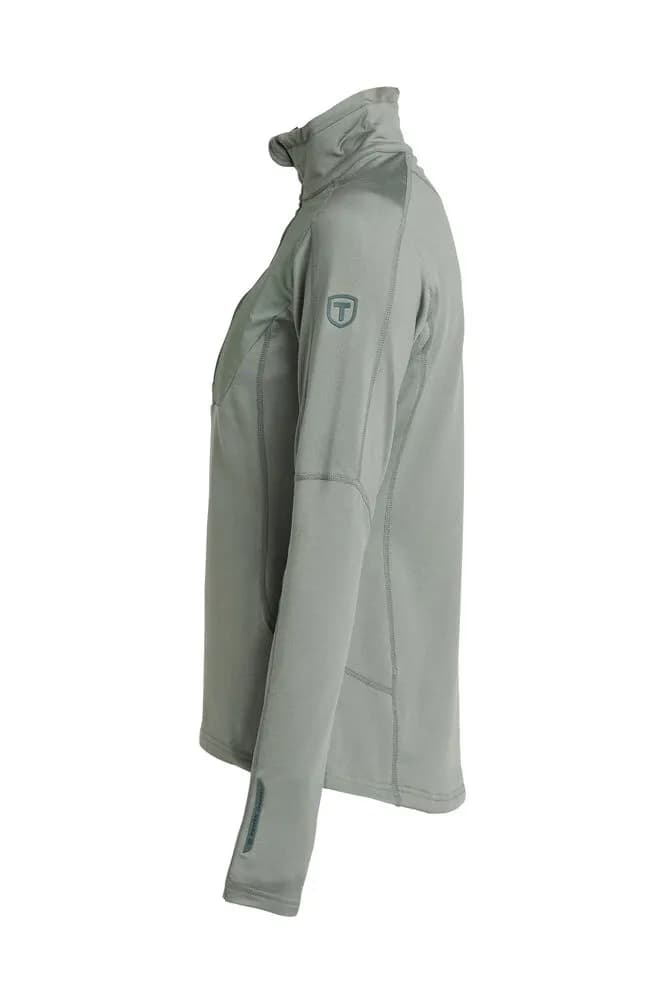 TXlite Windblock Halfzip Women - Graugrün