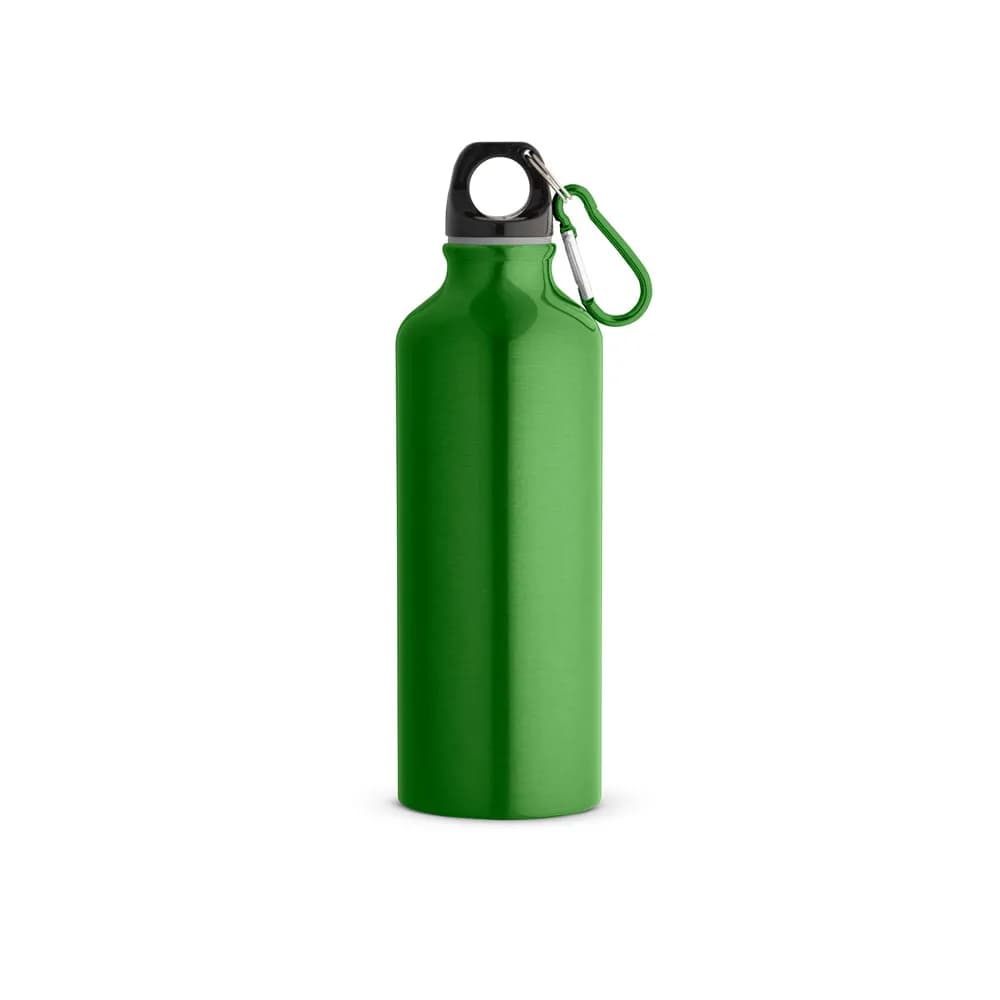 Flasche aus recyceltem Aluminium (100% rAL) 530 mL mit Karabiner - RE-LANDSCAPE M - Hellgrün