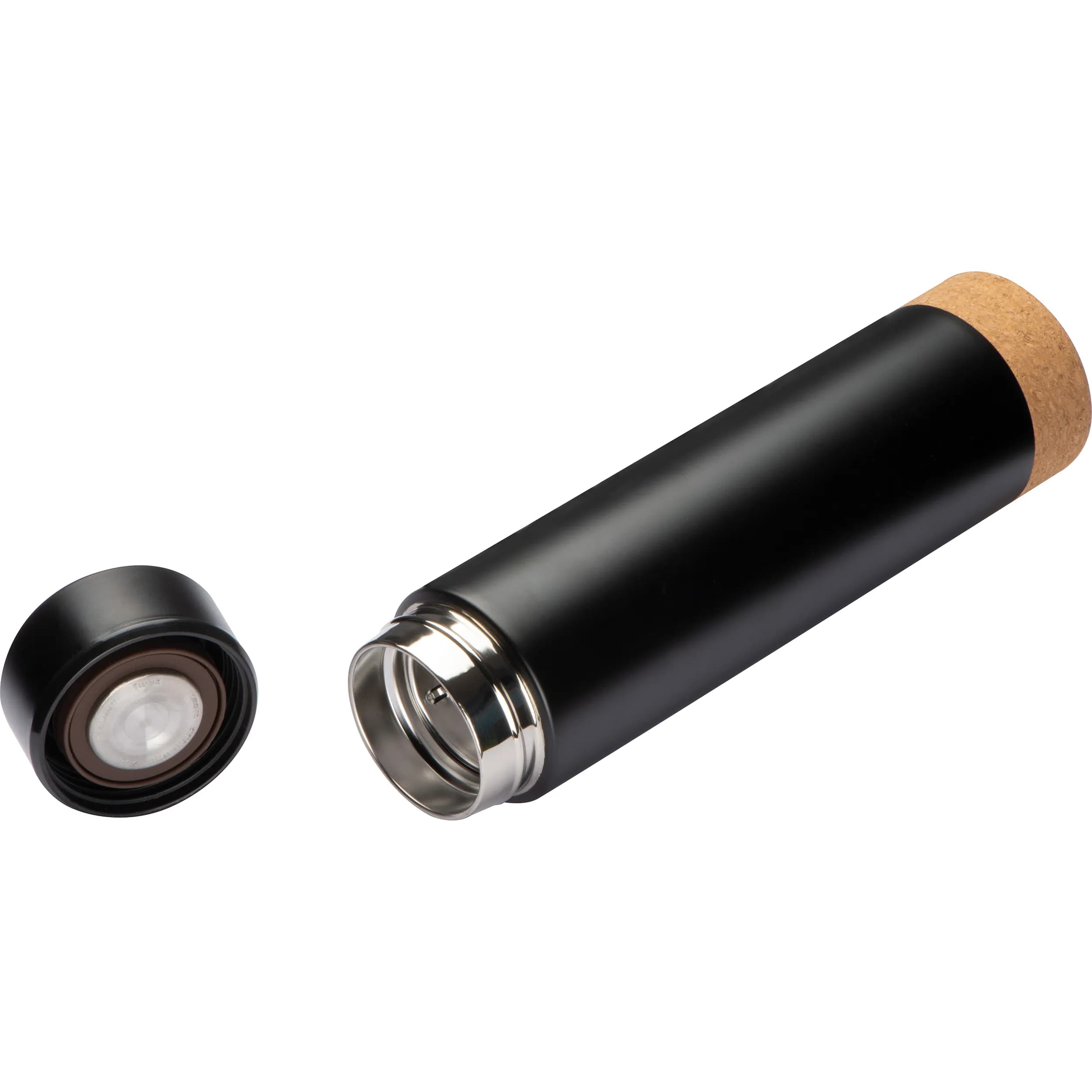 Vakuum Edelstahlflasche mit Teesieb, 450ml GREGORIO - schwarz