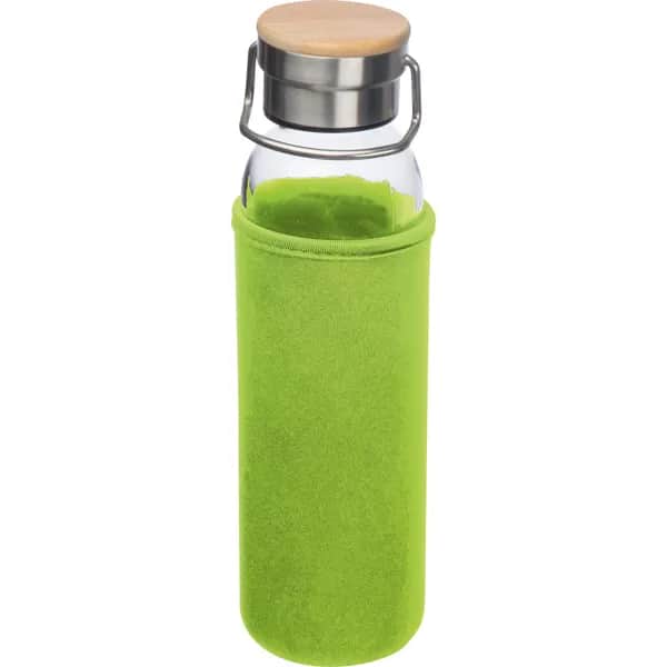 Glasflasche mit Neoprenüberzug, 600ml RAMONA - apfelgrün