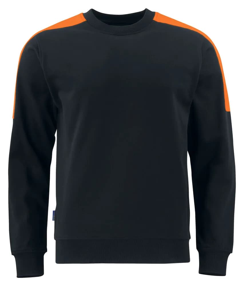 2125 SWEATSHIRT 100% BAUMWOLLE - Schwarz/Orange