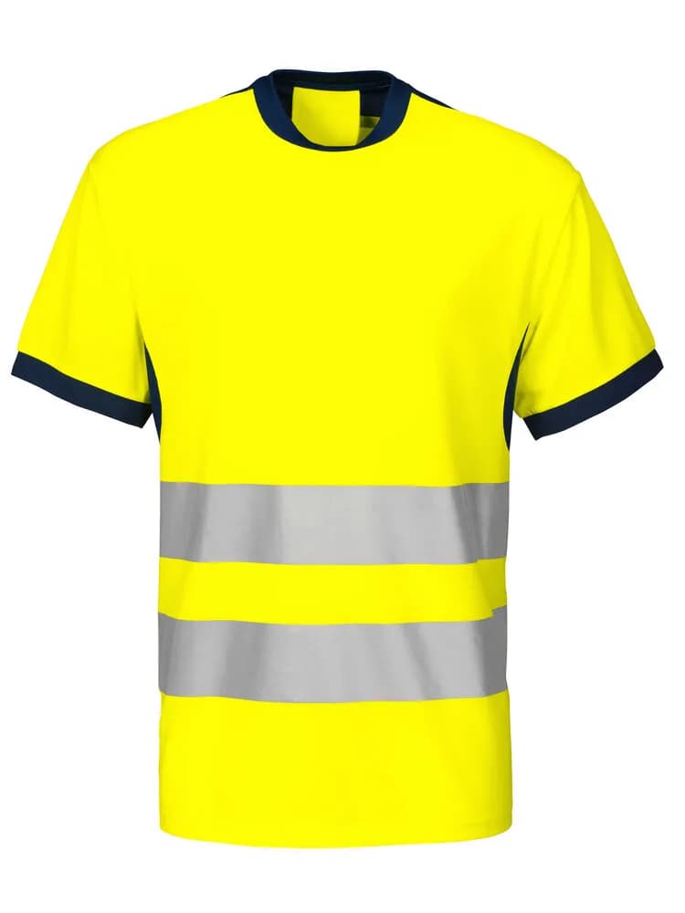6009 T-SHIRT EN ISO 20471 KLASSE 2 - Gelb/Marine