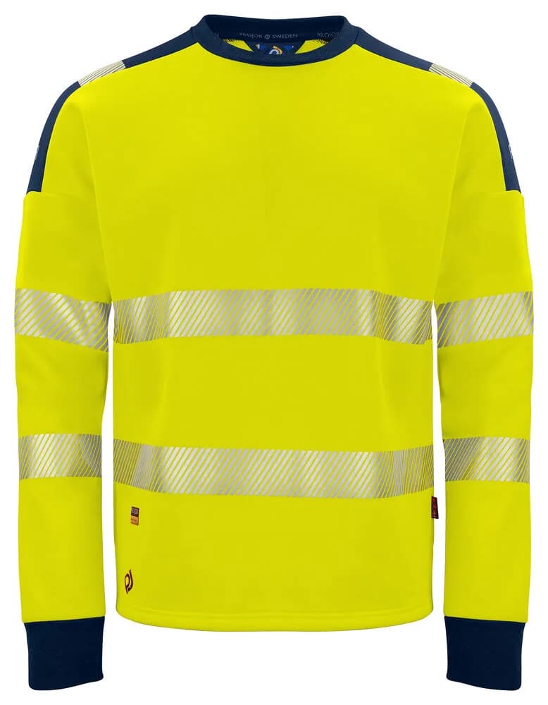 6108 SWEATSHIRT EN ISO 20471 KLASSE 3/2 - Gelb/Marine