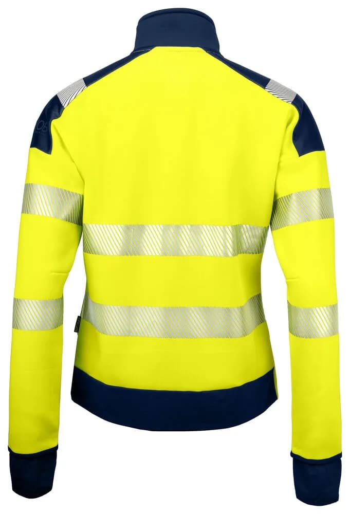 6111 DAMEN SWEATSHIRT EN ISO 20471 KLASSE 3/2 - Gelb/Marine