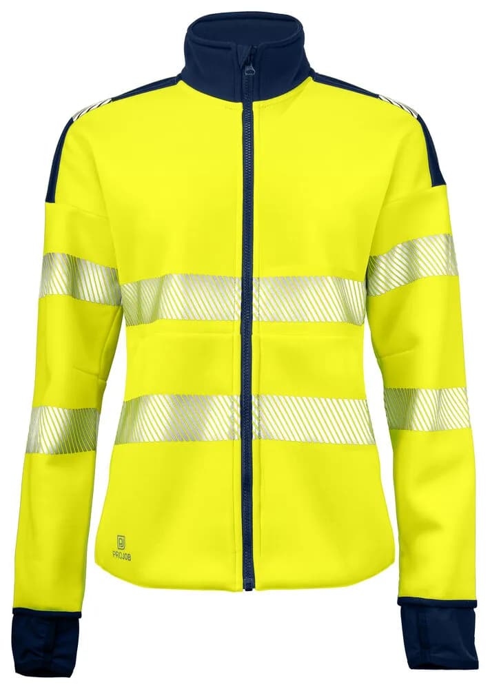 6111 DAMEN SWEATSHIRT EN ISO 20471 KLASSE 3/2 - Gelb/Marine