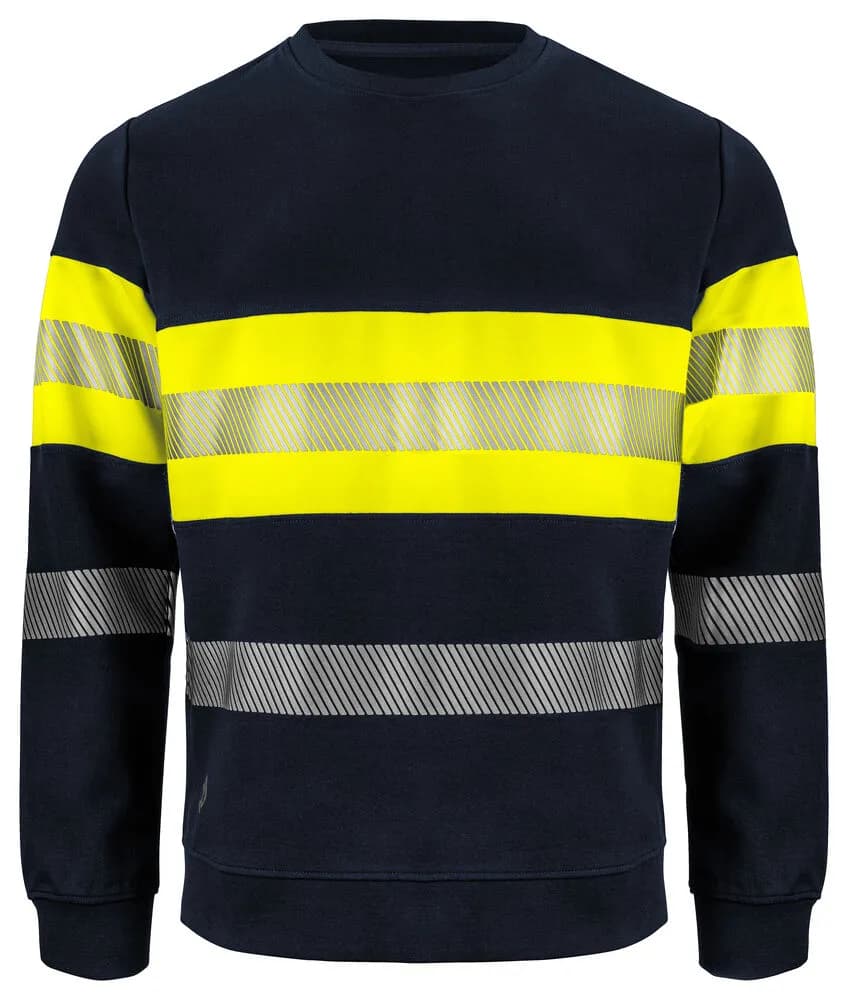 6129 SWEATSHIRT EN ISO 20471 Klasse 1 - Gelb/Marine