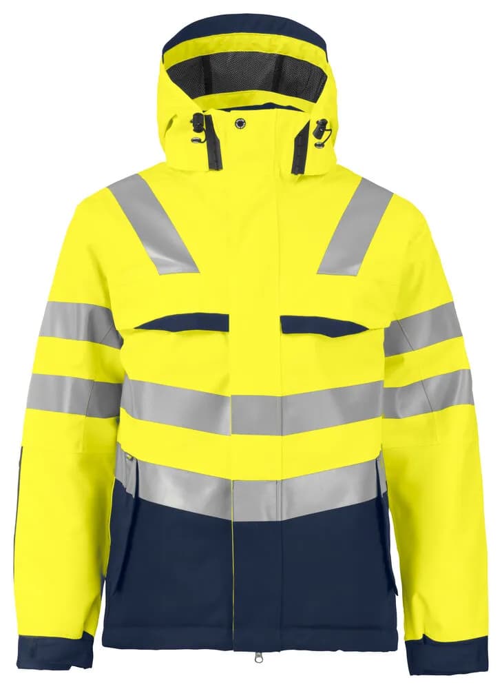 6422 GEFÜTTERTE JACKE EN ISO 20471 KLASSE 3 - Gelb/Marine