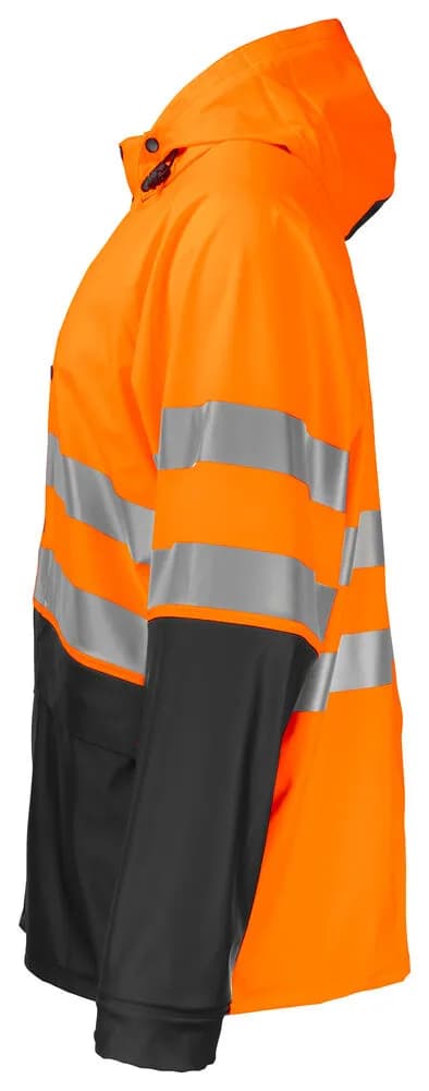 6431 REGENJACKE EN ISO 20471 KLASSE 3/2 - Orange/Schwarz