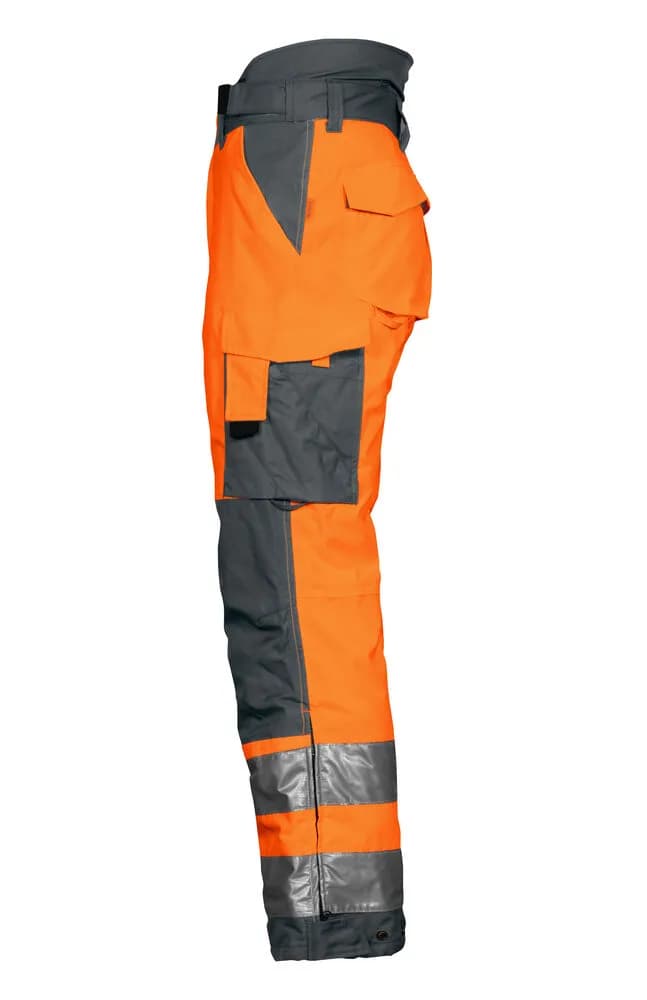 6514 GEFÜTTERTE HOSE HV EN ISO 20471 KLASSE 2 - Orange/Grau