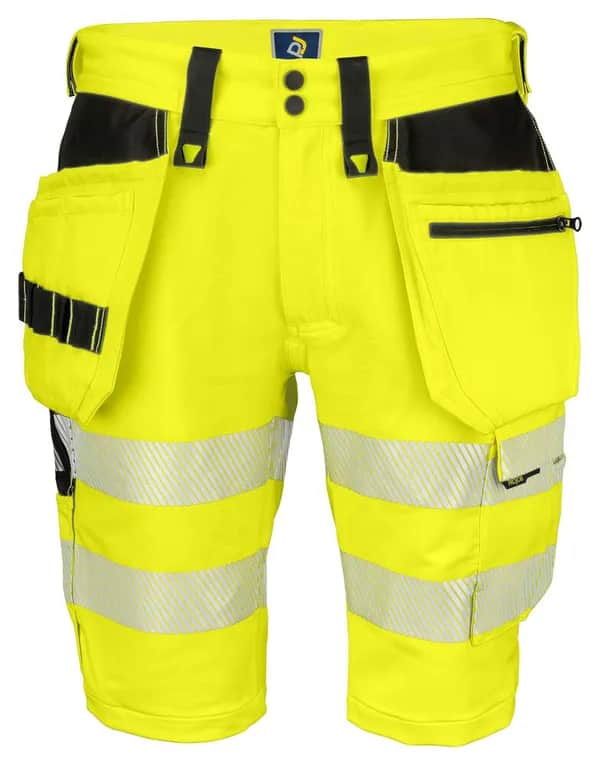 6575 SHORTS STRETCH EN ISO 20471 KLASSE 2/1 - Gelb/Schwarz