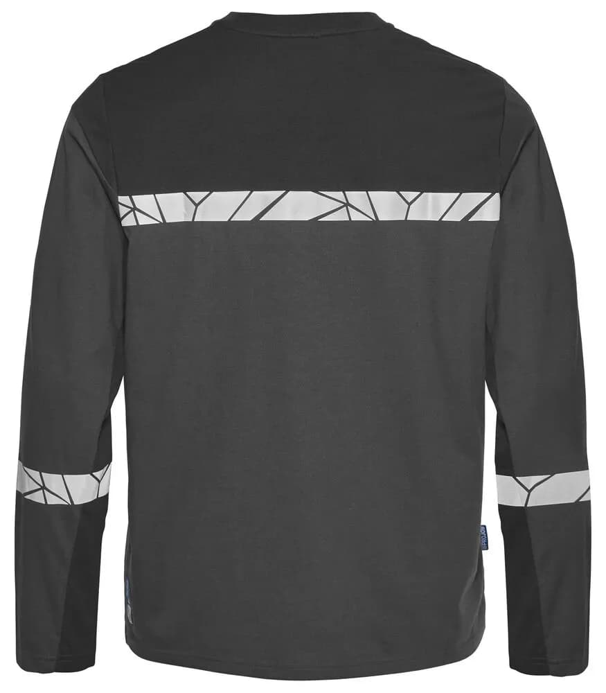 7002 T-SHIRT LANGARM - Grau/Schwarz