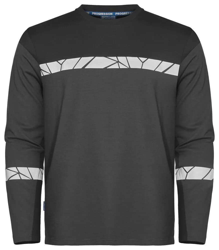 7002 T-SHIRT LANGARM - Grau/Schwarz