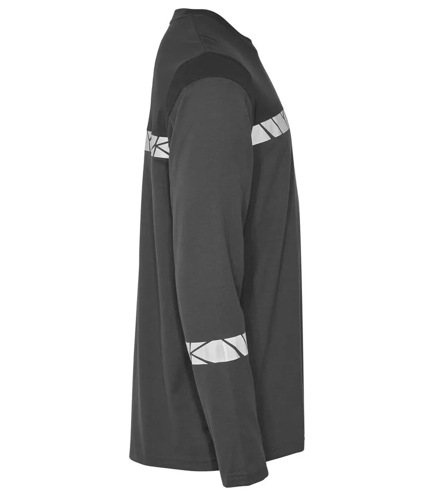 7002 T-SHIRT LANGARM - Grau/Schwarz