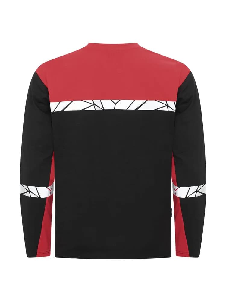 7002 T-SHIRT LANGARM - Schwarz/rot