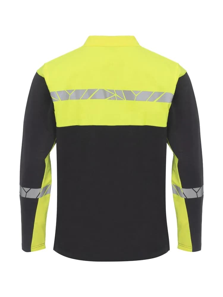 7004 PIQUE LANGARM - Schwarz/gelb