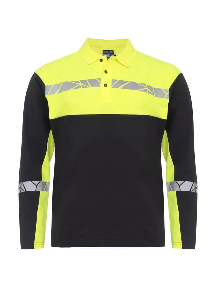 7004 PIQUE LANGARM - Schwarz/gelb