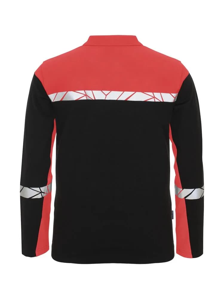 7004 PIQUE LANGARM - Schwarz/rot