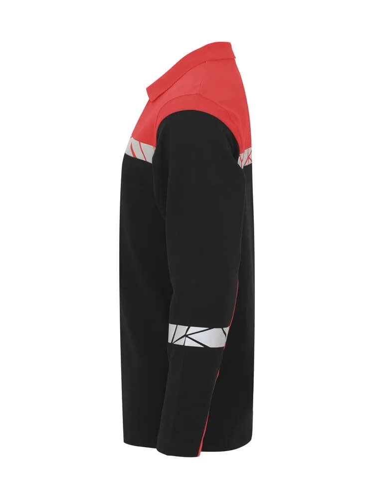 7004 PIQUE LANGARM - Schwarz/rot