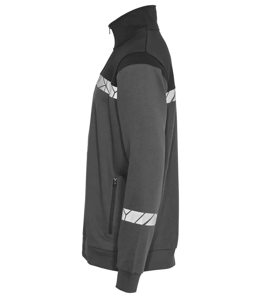 7102 SWEATSHIRT 1/2 ZIP - Grau/schwarz