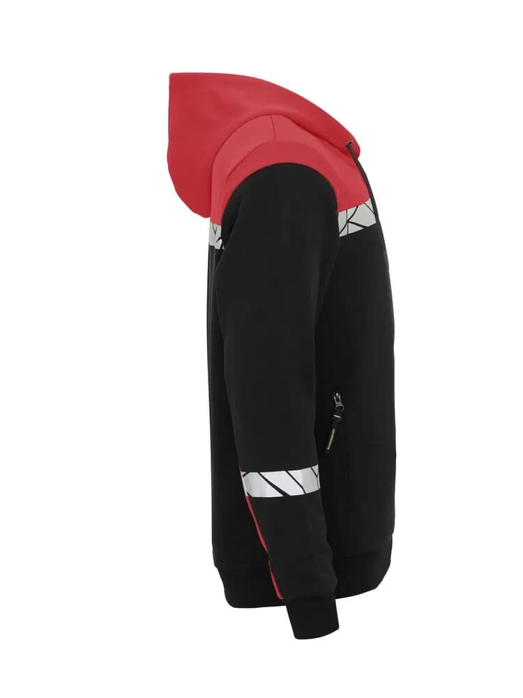 7104 KAPUZENJACKE 1/2 ZIP - Schwarz/rot