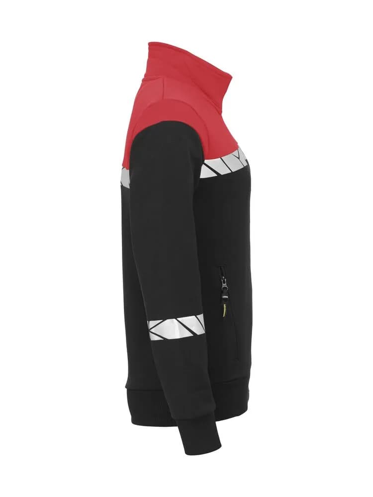 7105 DAMEN SWEATSHIRT - Schwarz/rot