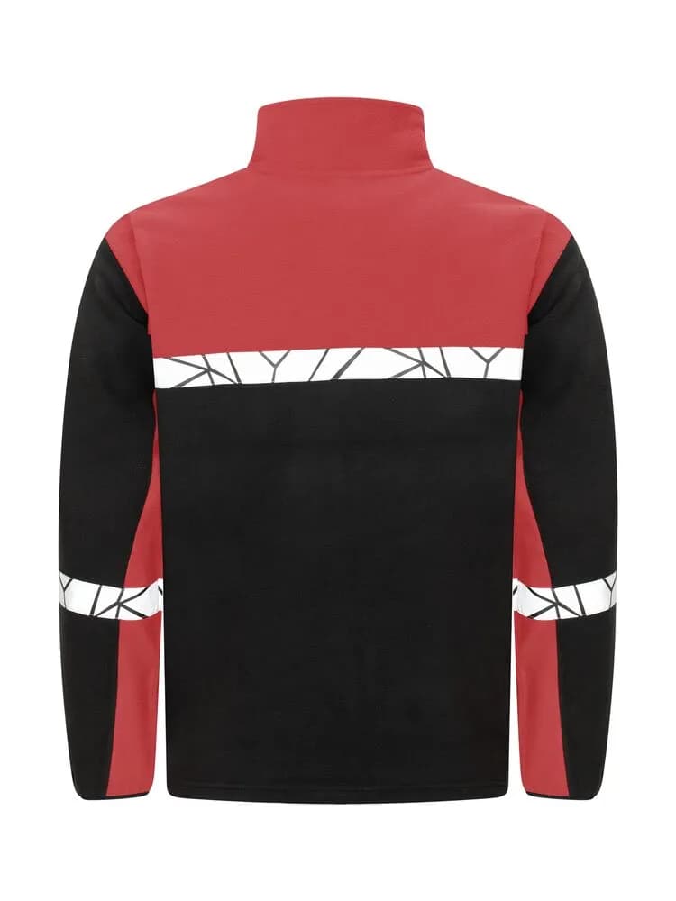 7300 FLEECE JACKE - Schwarz/rot